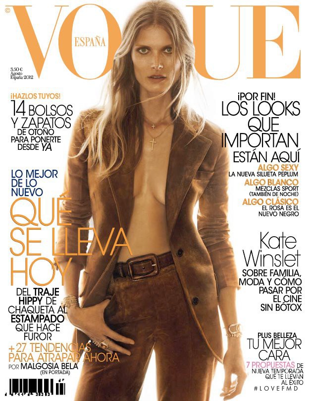 Malgosia Bela featured on the Vogue Spain cover from August 2012