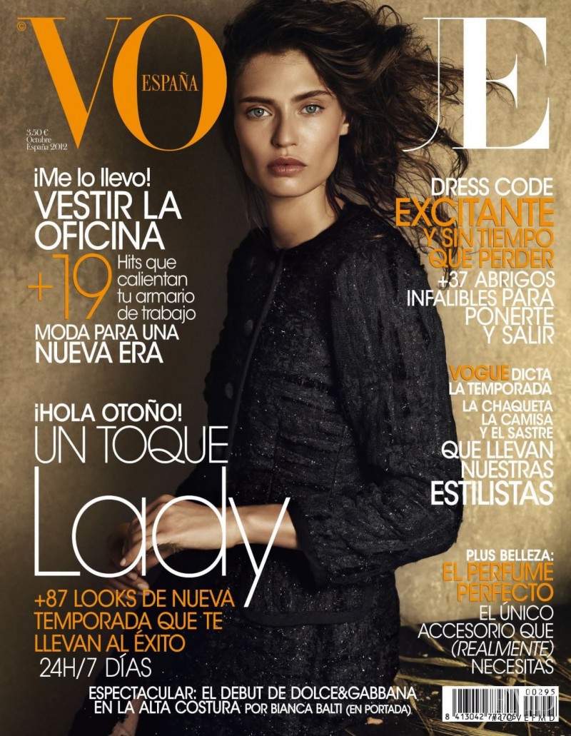 Bianca Balti featured on the Vogue Spain cover from October 2012