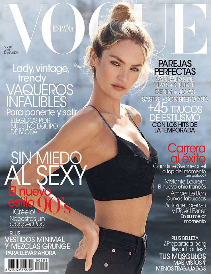 Candice Swanepoel featured on the Vogue Spain cover from April 2013