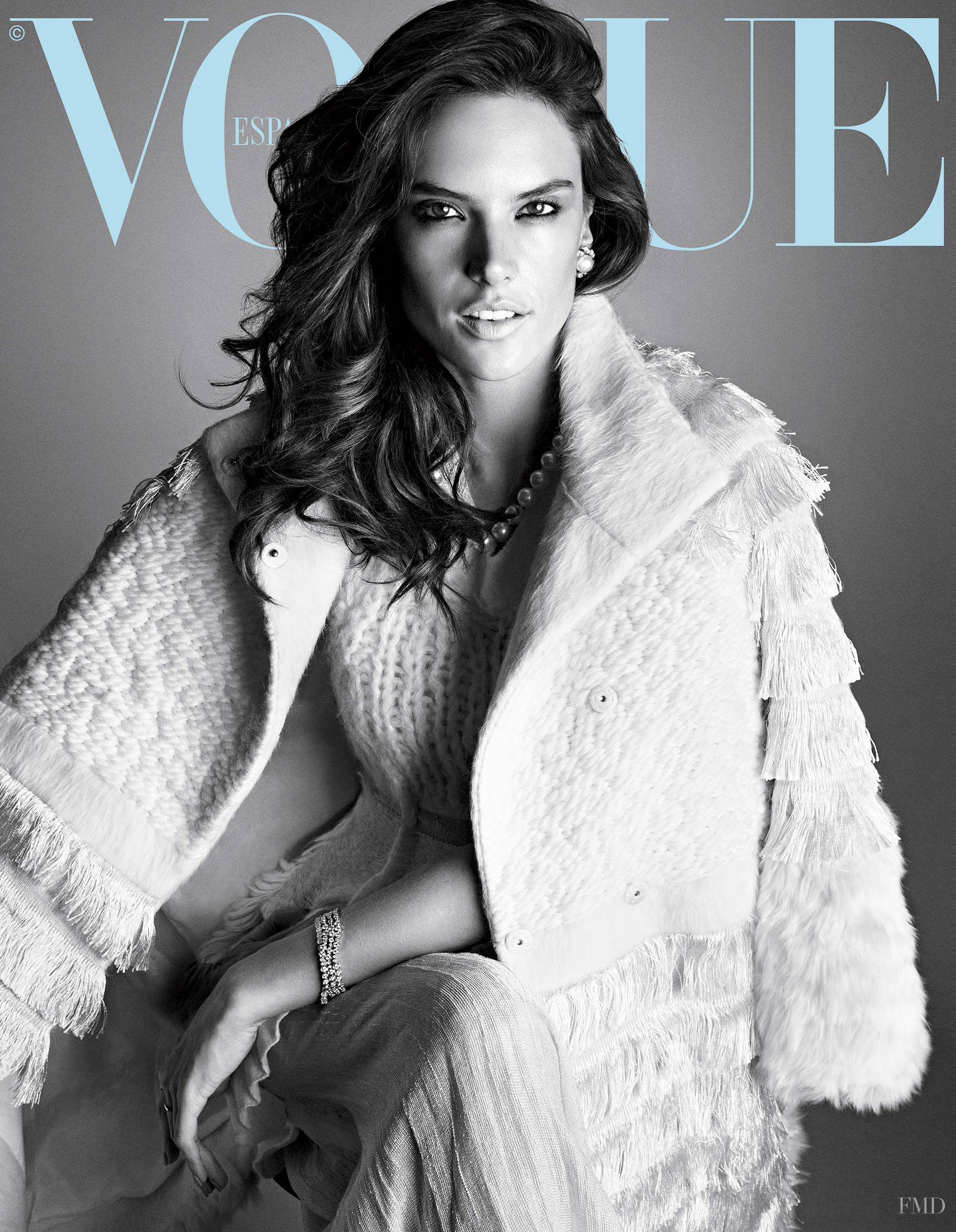 Alessandra Ambrosio featured on the Vogue Spain cover from November 2014.