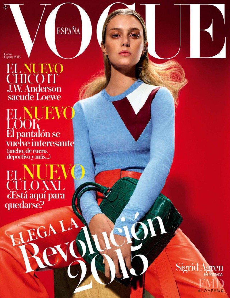 Sigrid Agren featured on the Vogue Spain cover from January 2015