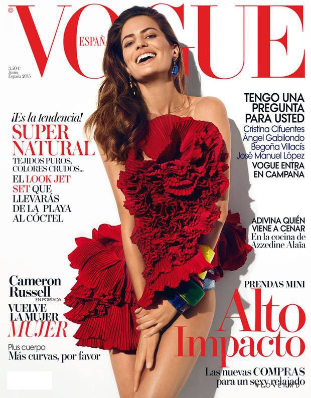 Cameron Russell featured on the Vogue Spain cover from June 2015