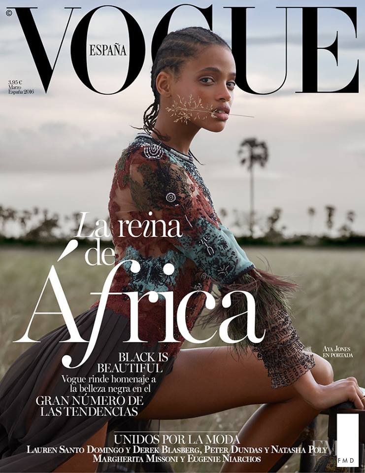 Aya Jones featured on the Vogue Spain cover from March 2016
