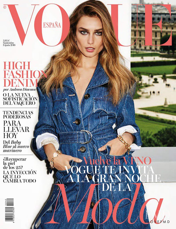 Andreea Diaconu featured on the Vogue Spain cover from September 2016