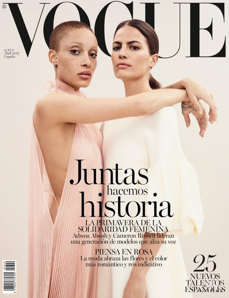 Cameron Russell, Adwoa Aboah featured on the Vogue Spain cover from April 2017