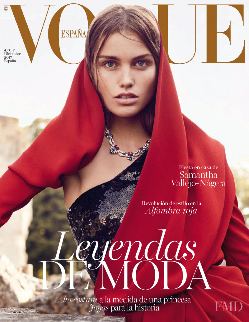 Luna Bijl featured on the Vogue Spain cover from December 2017