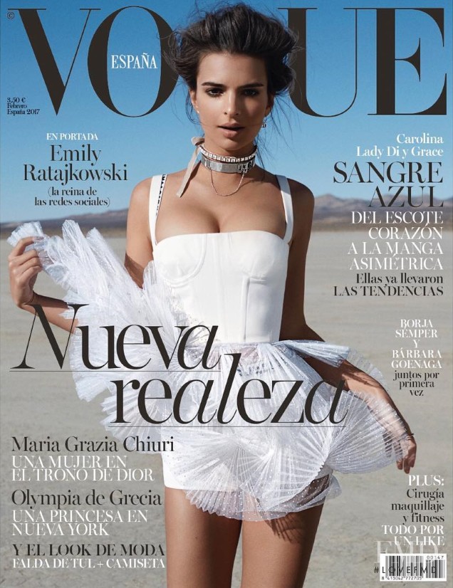 Emily Ratajkowski featured on the Vogue Spain cover from February 2017