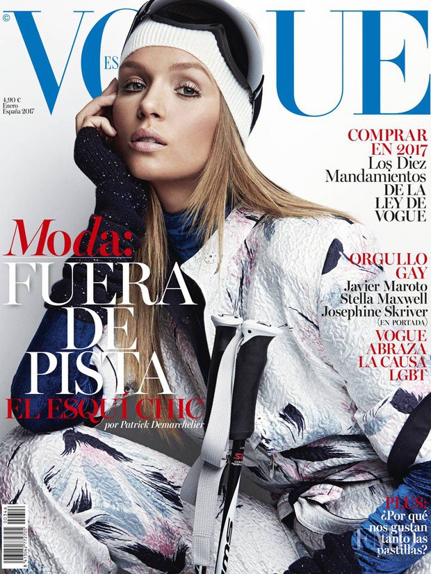 Josephine Skriver featured on the Vogue Spain cover from January 2017
