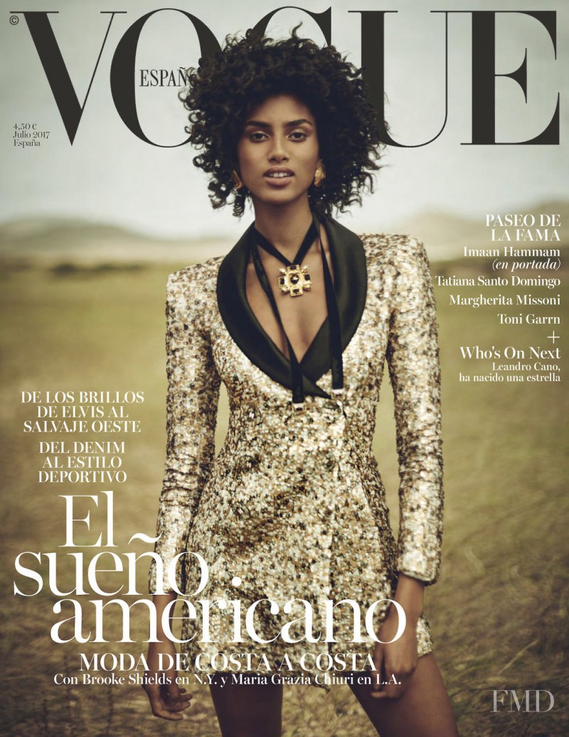 Imaan Hammam featured on the Vogue Spain cover from July 2017