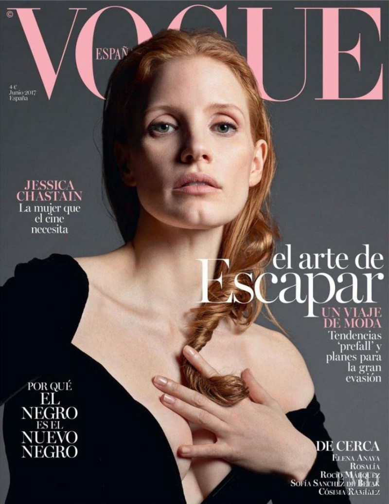Jessica Chastain featured on the Vogue Spain cover from June 2017
