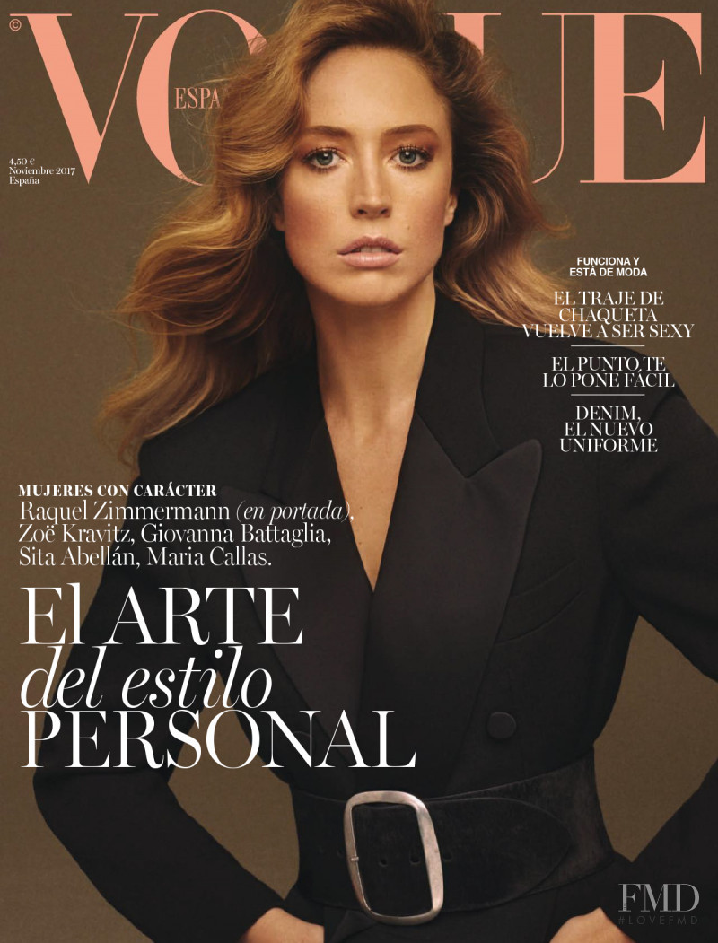 Raquel Zimmermann featured on the Vogue Spain cover from November 2017