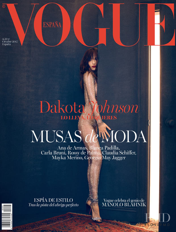 Dakota Johnson featured on the Vogue Spain cover from October 2017