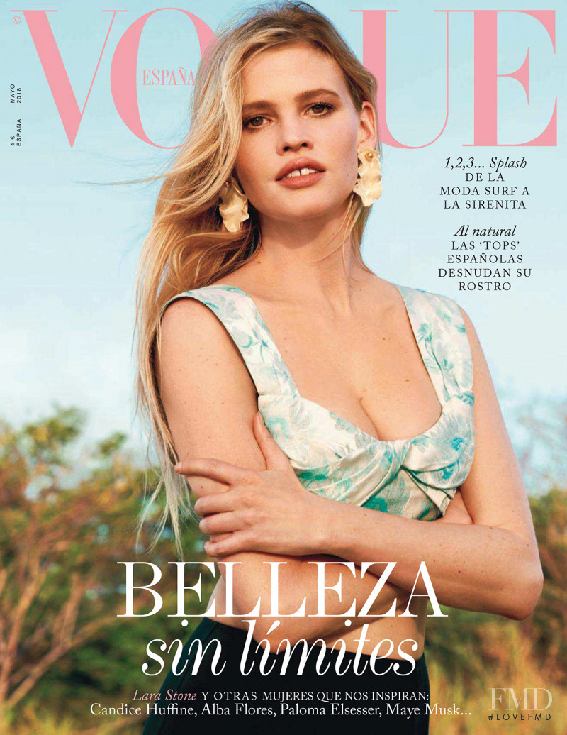 Lara Stone featured on the Vogue Spain cover from May 2018