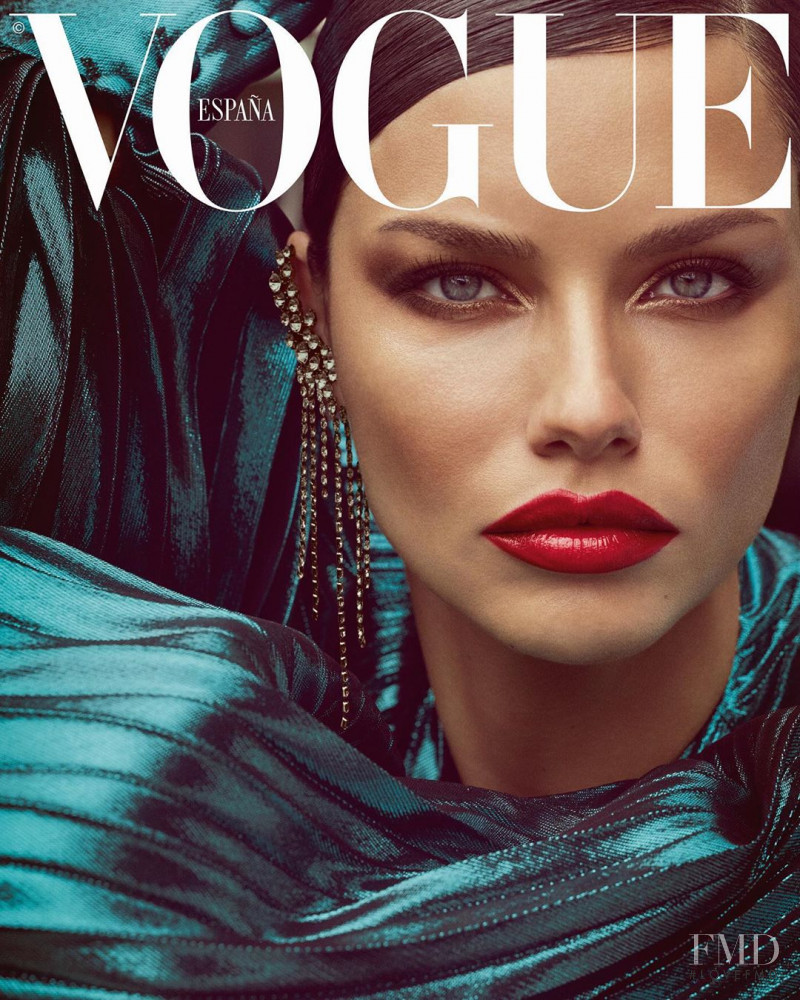 Adriana Lima featured on the Vogue Spain cover from August 2019