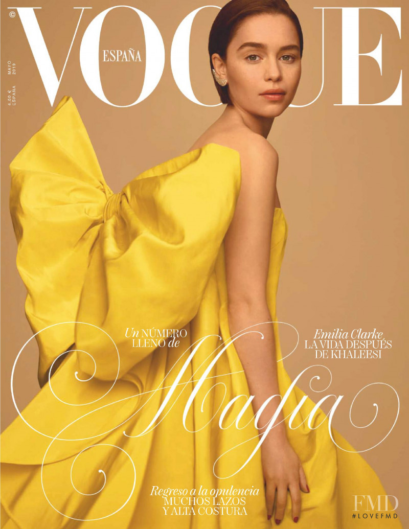 Emilia Clarke featured on the Vogue Spain cover from May 2019