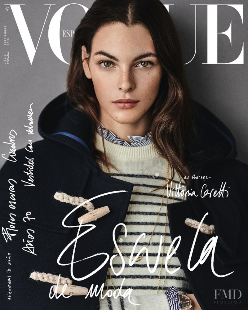 Vittoria Ceretti featured on the Vogue Spain cover from September 2019