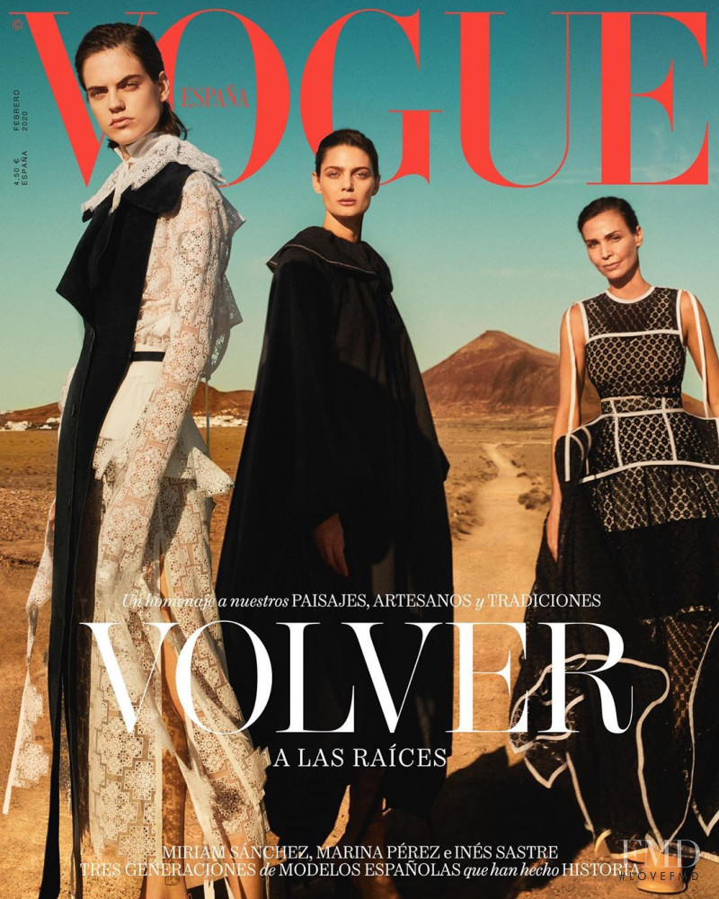 Ines Sastre, Marina Pérez, Miriam Sanchez featured on the Vogue Spain cover from February 2020