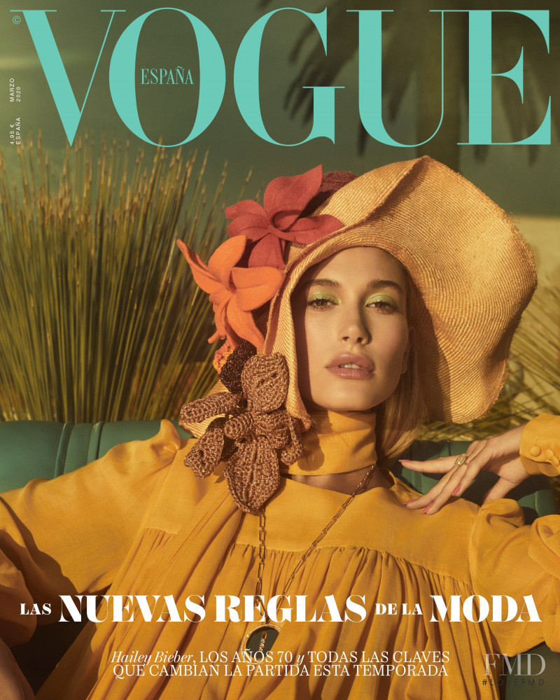 Hailey Baldwin Bieber featured on the Vogue Spain cover from March 2020