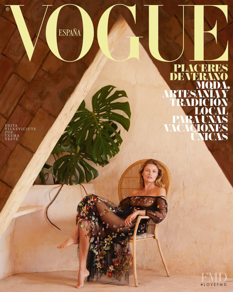 Edita Vilkeviciute featured on the Vogue Spain cover from July 2021