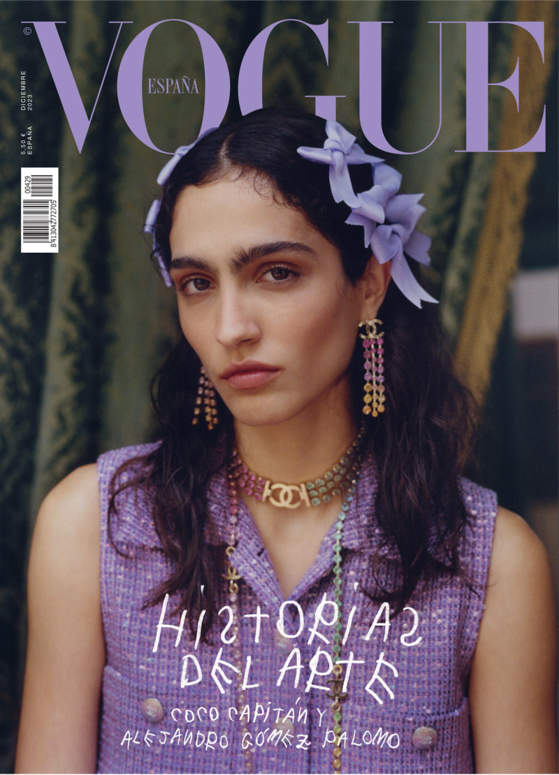 Sara Caballero featured on the Vogue Spain cover from December 2023