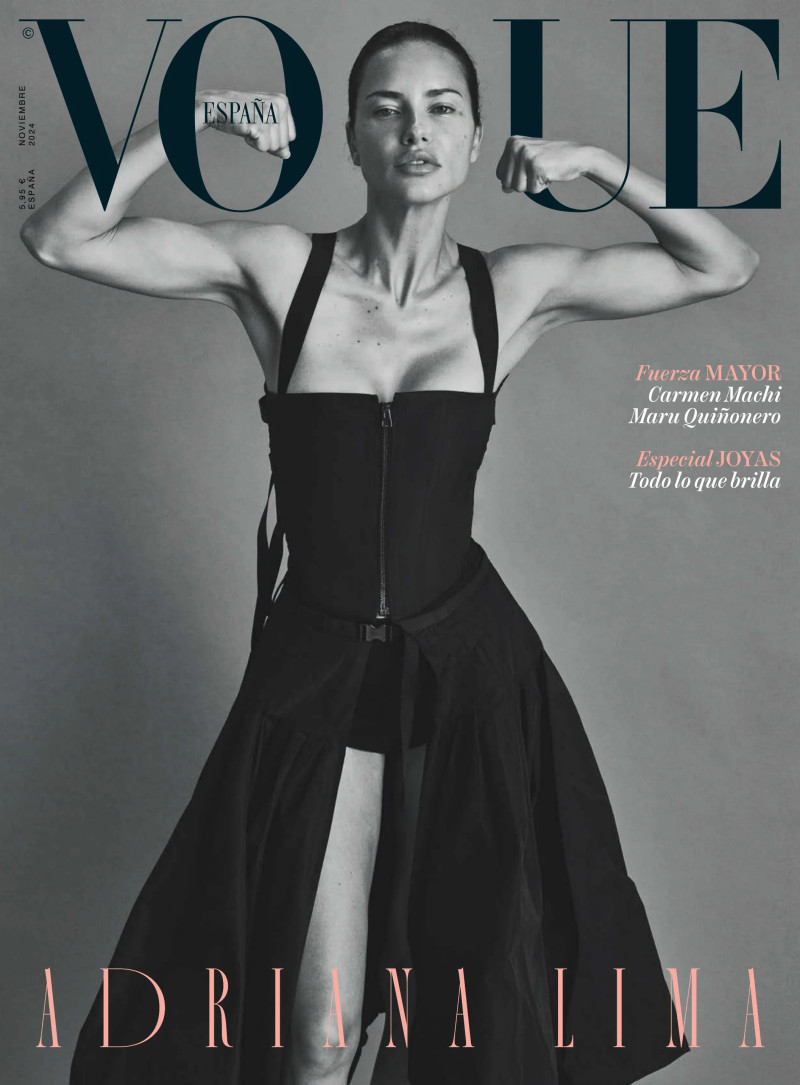 Adriana Lima featured on the Vogue Spain cover from November 2024