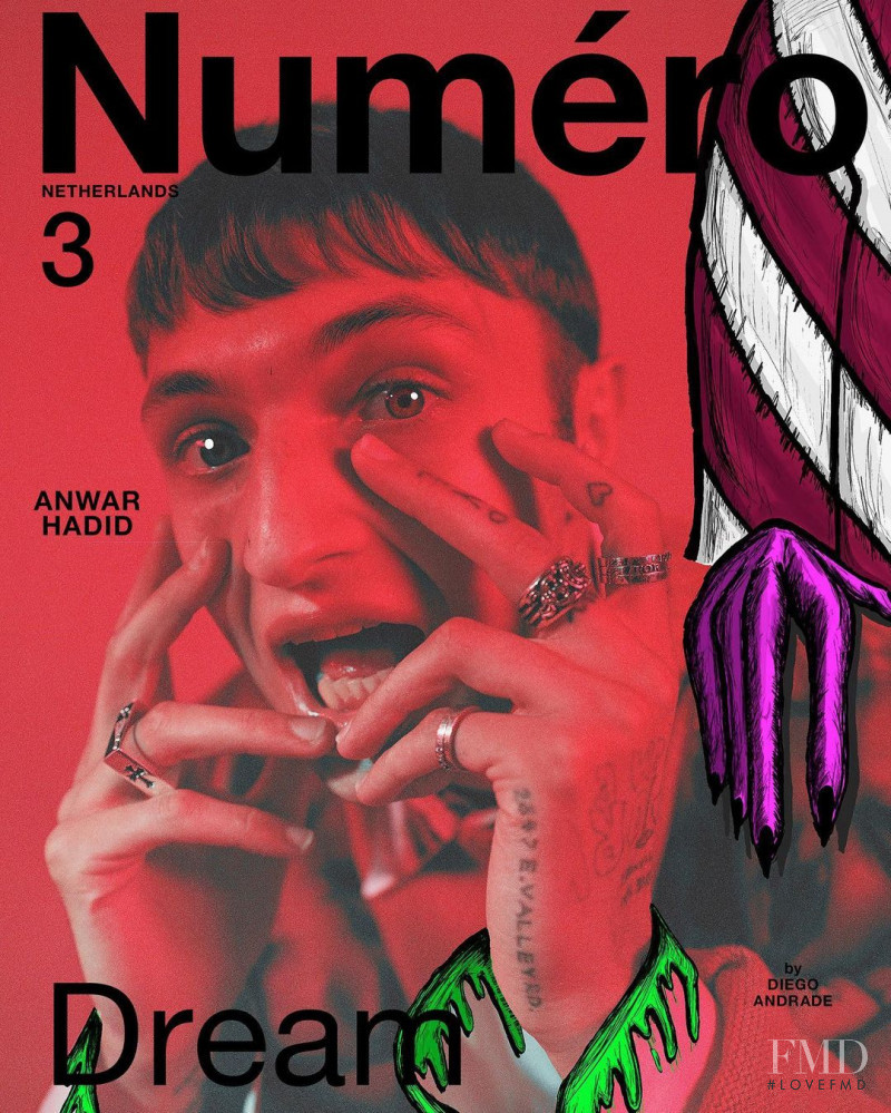 Anwar Hadid featured on the Numéro Netherlands cover from October 2020