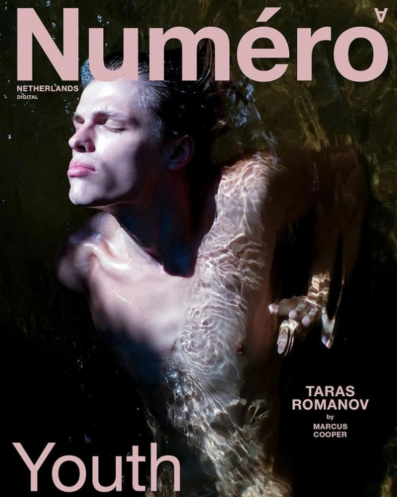 Taras Romanov featured on the Numéro Netherlands cover from October 2022