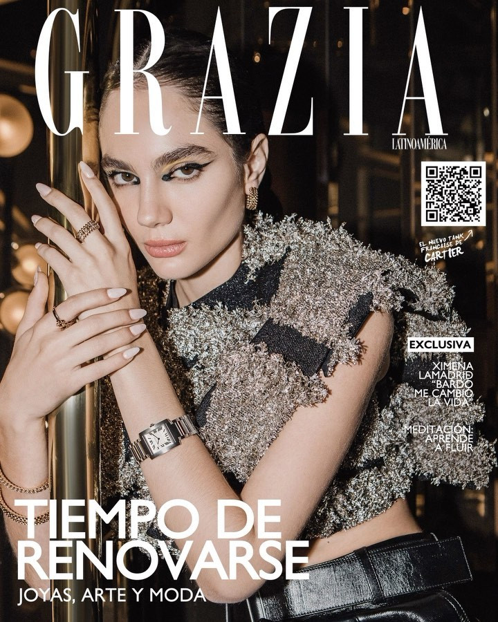 Jess Salgado featured on the Grazia Latin America cover from February 2023