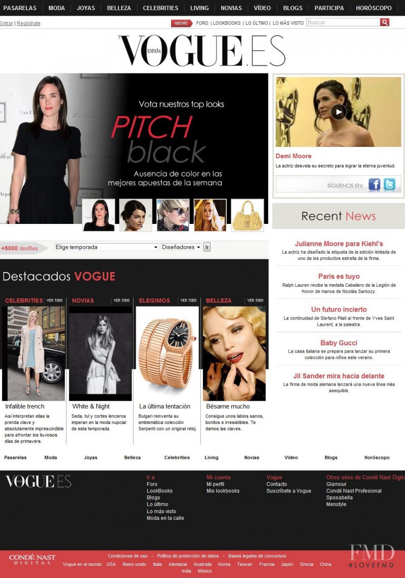  featured on the Vogue.es screen from April 2010