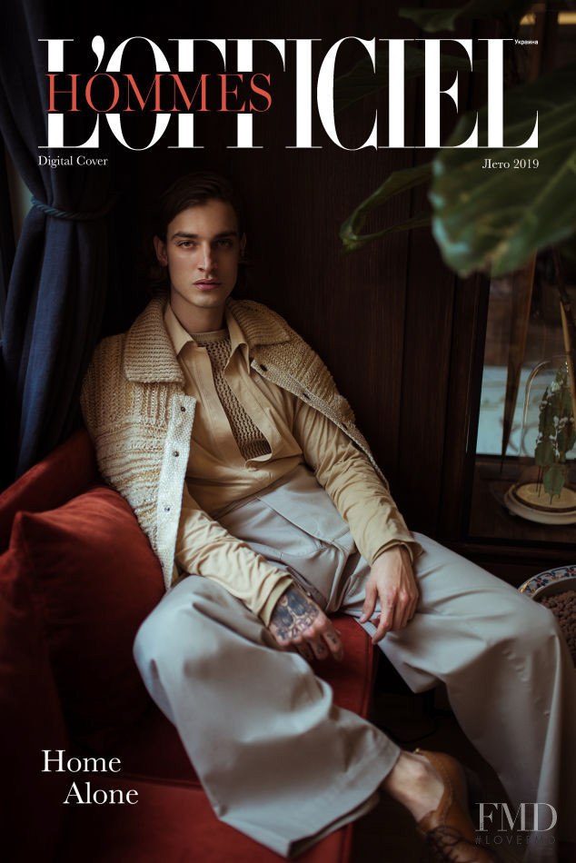 Jonathan Bellini featured on the L\'Officiel Hommes Ukraine cover from July 2019