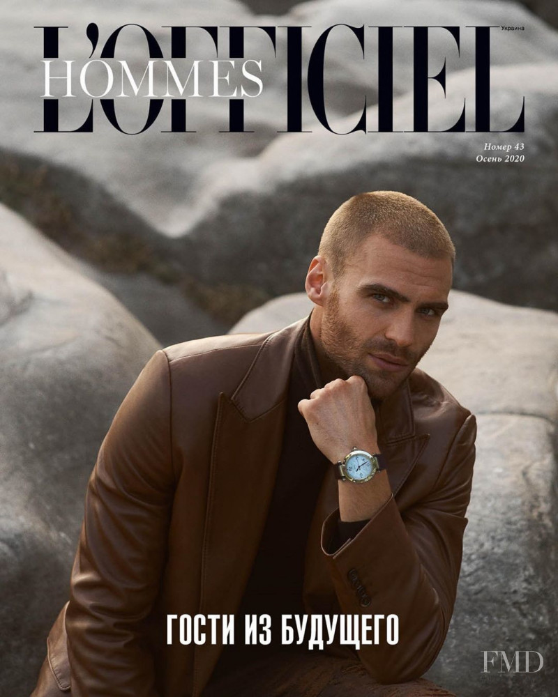 George Alsford featured on the L\'Officiel Hommes Ukraine cover from October 2020