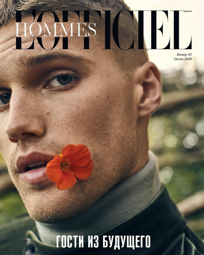 Nick Truelove featured on the L\'Officiel Hommes Ukraine cover from October 2020