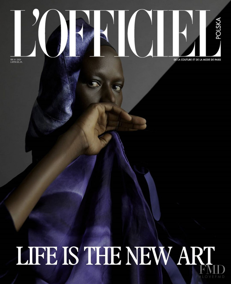 Ajak Deng featured on the L\'Officiel Poland cover from August 2020