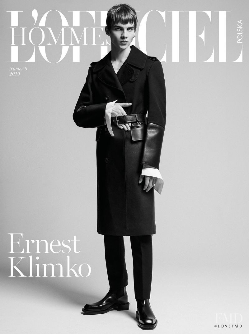 Ernest Klimko featured on the L\'Officiel Hommes Poland cover from August 2019
