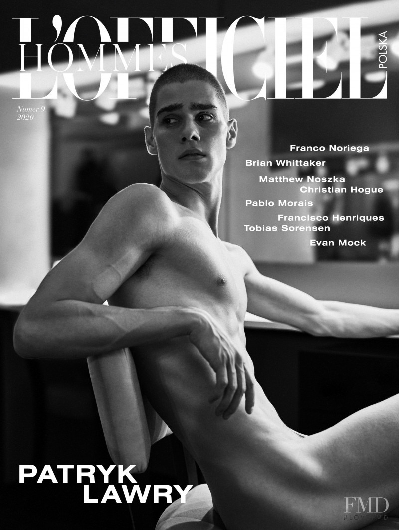 Patryk Lawry featured on the L\'Officiel Hommes Poland cover from April 2020