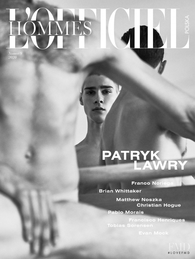 Patryk Lawry featured on the L\'Officiel Hommes Poland cover from April 2020