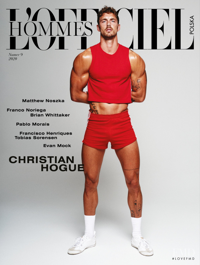 Christian Hogue featured on the L\'Officiel Hommes Poland cover from April 2020