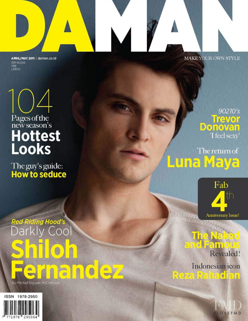 Shiloh Fernández featured on the DA MAN cover from April 2011