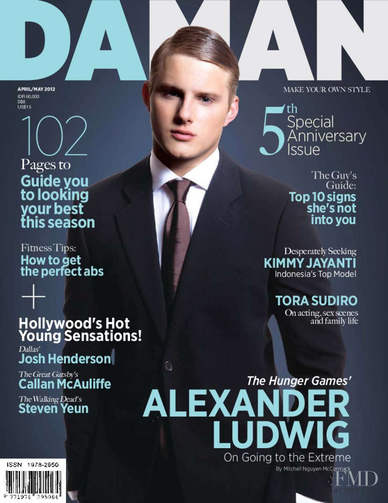 Alexander Ludwig featured on the DA MAN cover from April 2012