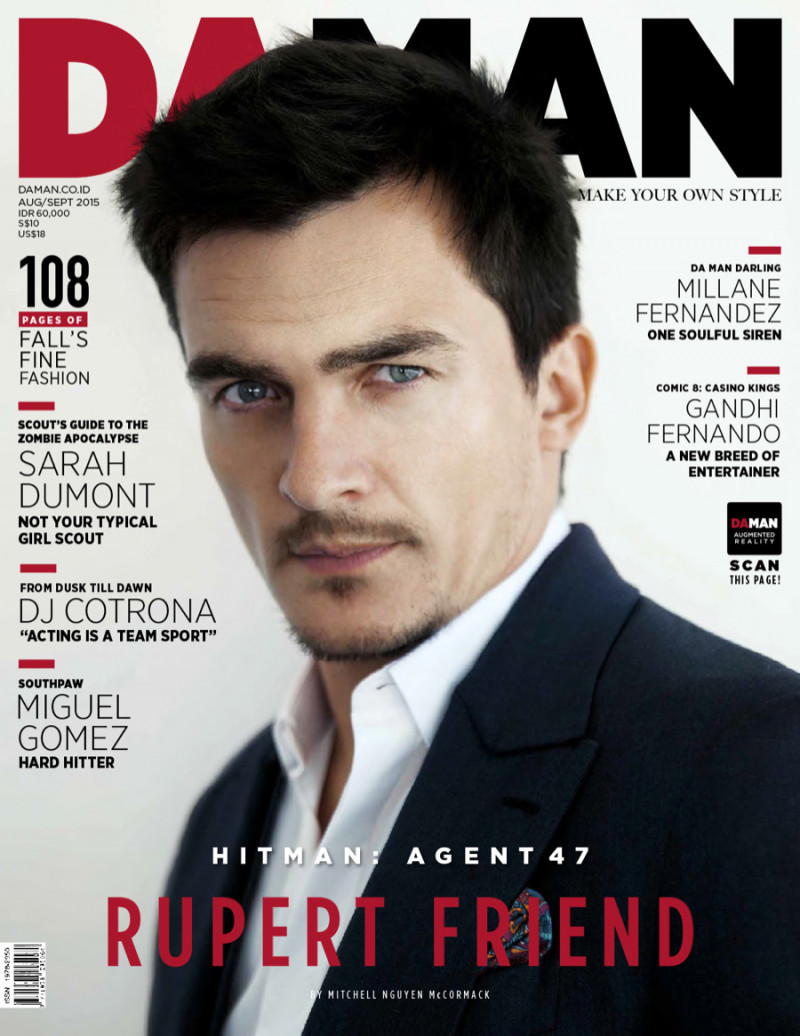 Rupert Friend featured on the DA MAN cover from August 2015