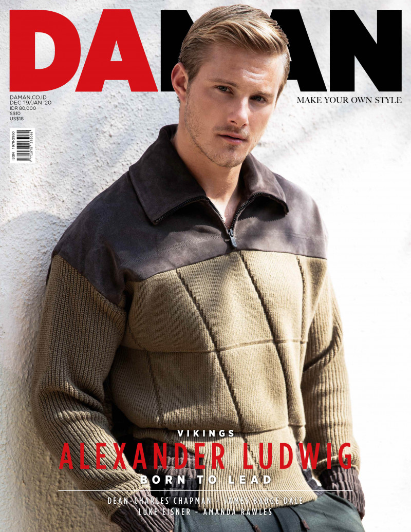 Alexander Ludwig featured on the DA MAN cover from December 2019
