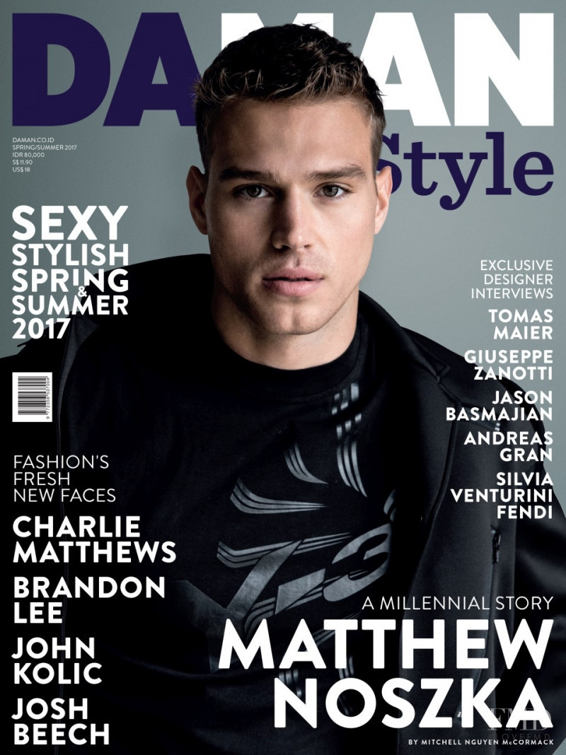 Matthew Noszka featured on the DA MAN Style cover from April 2017