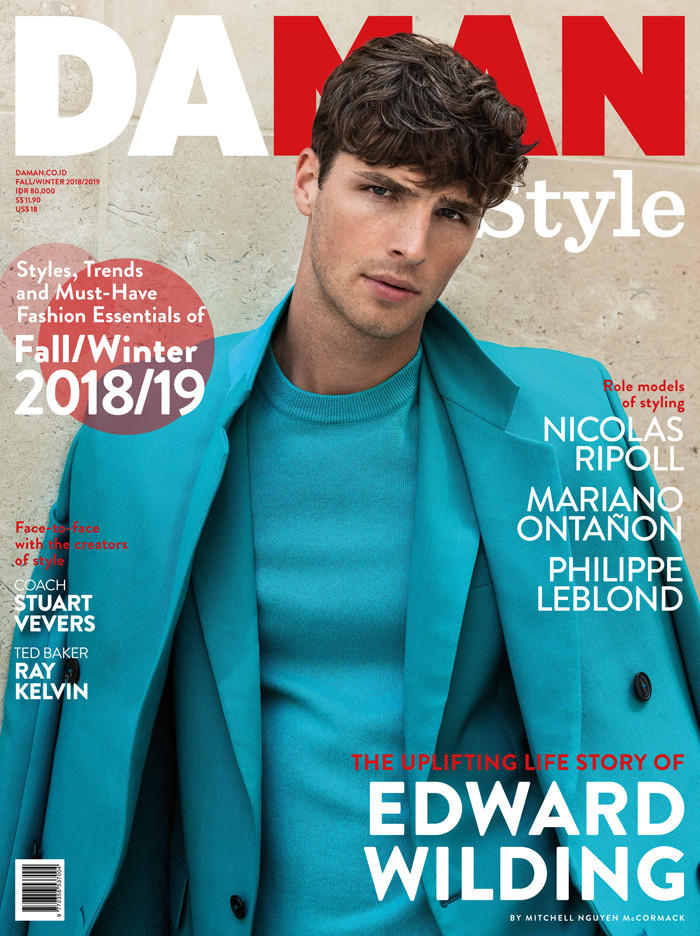 Edward Wilding featured on the DA MAN Style cover from September 2018