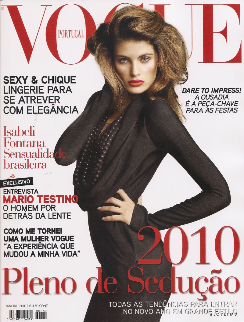 Isabeli Fontana featured on the Vogue Portugal cover from January 2010