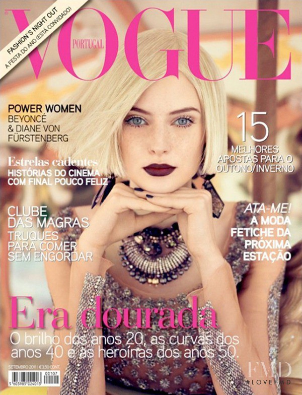 Auguste Abeliunaite featured on the Vogue Portugal cover from September 2011