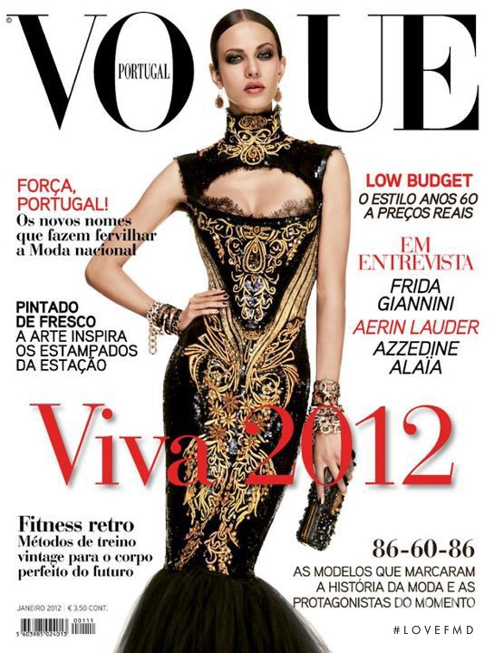 Aymeline Valade featured on the Vogue Portugal cover from January 2012