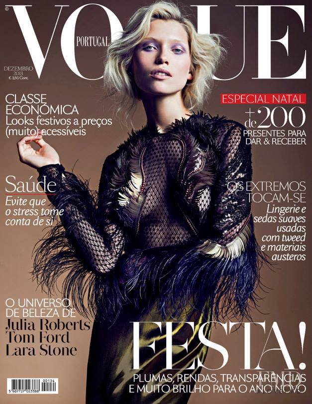 Hana Jirickova featured on the Vogue Portugal cover from December 2013