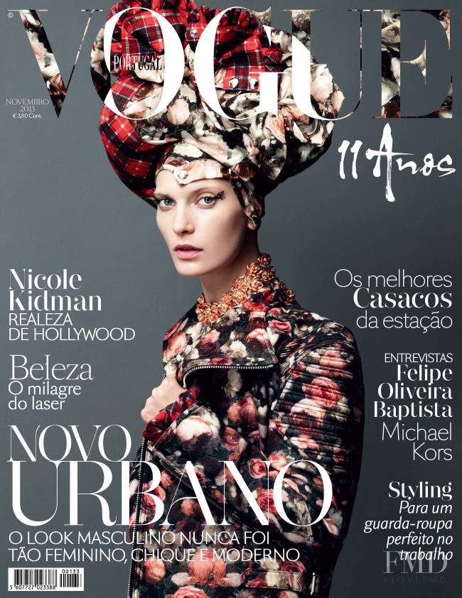 Valerija Kelava featured on the Vogue Portugal cover from November 2013