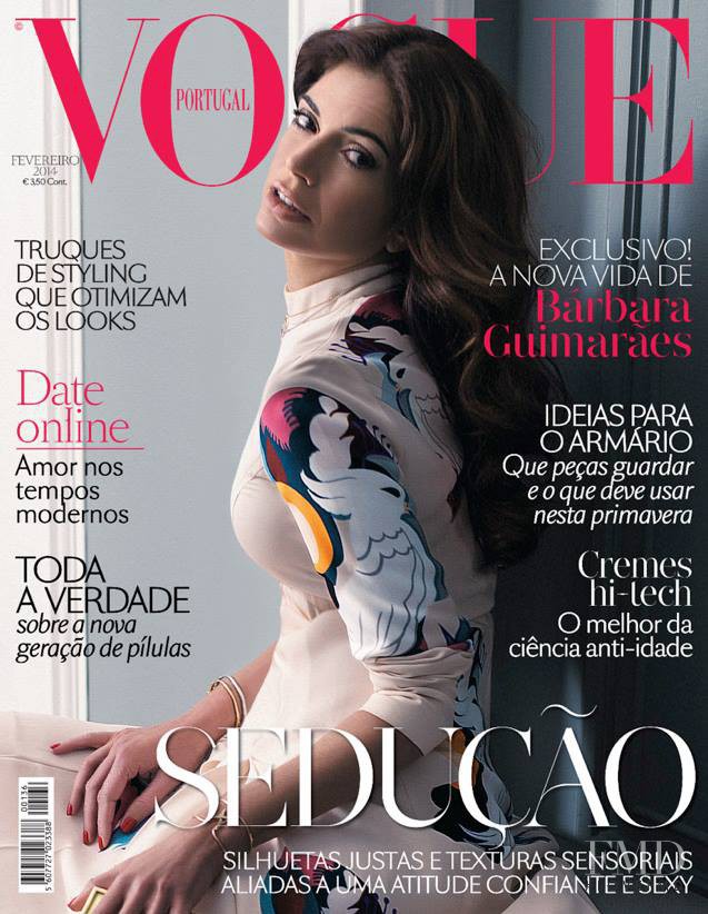 Bárbara Guimarães featured on the Vogue Portugal cover from February 2014
