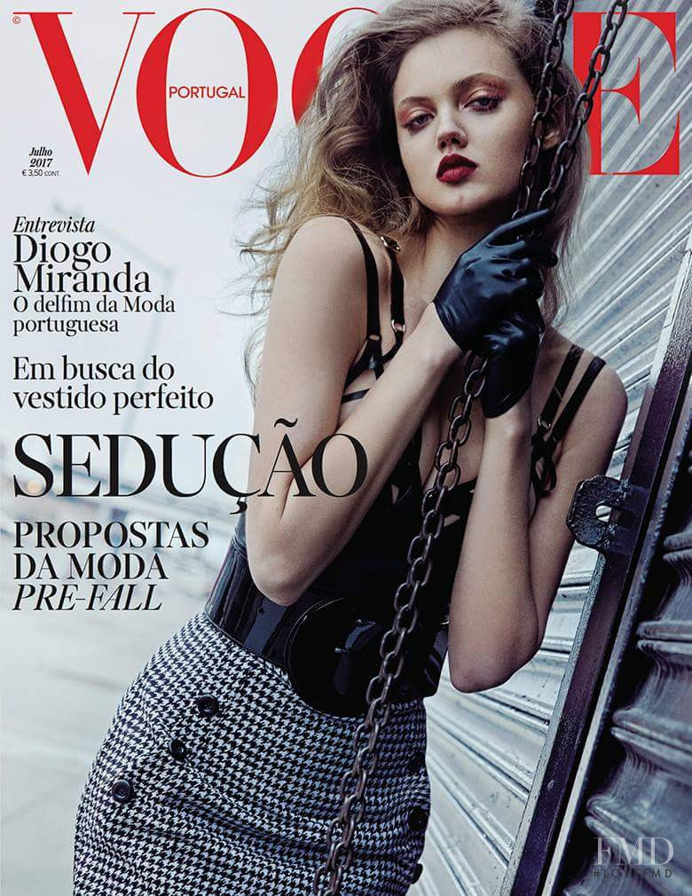 Lindsey Wixson featured on the Vogue Portugal cover from July 2017